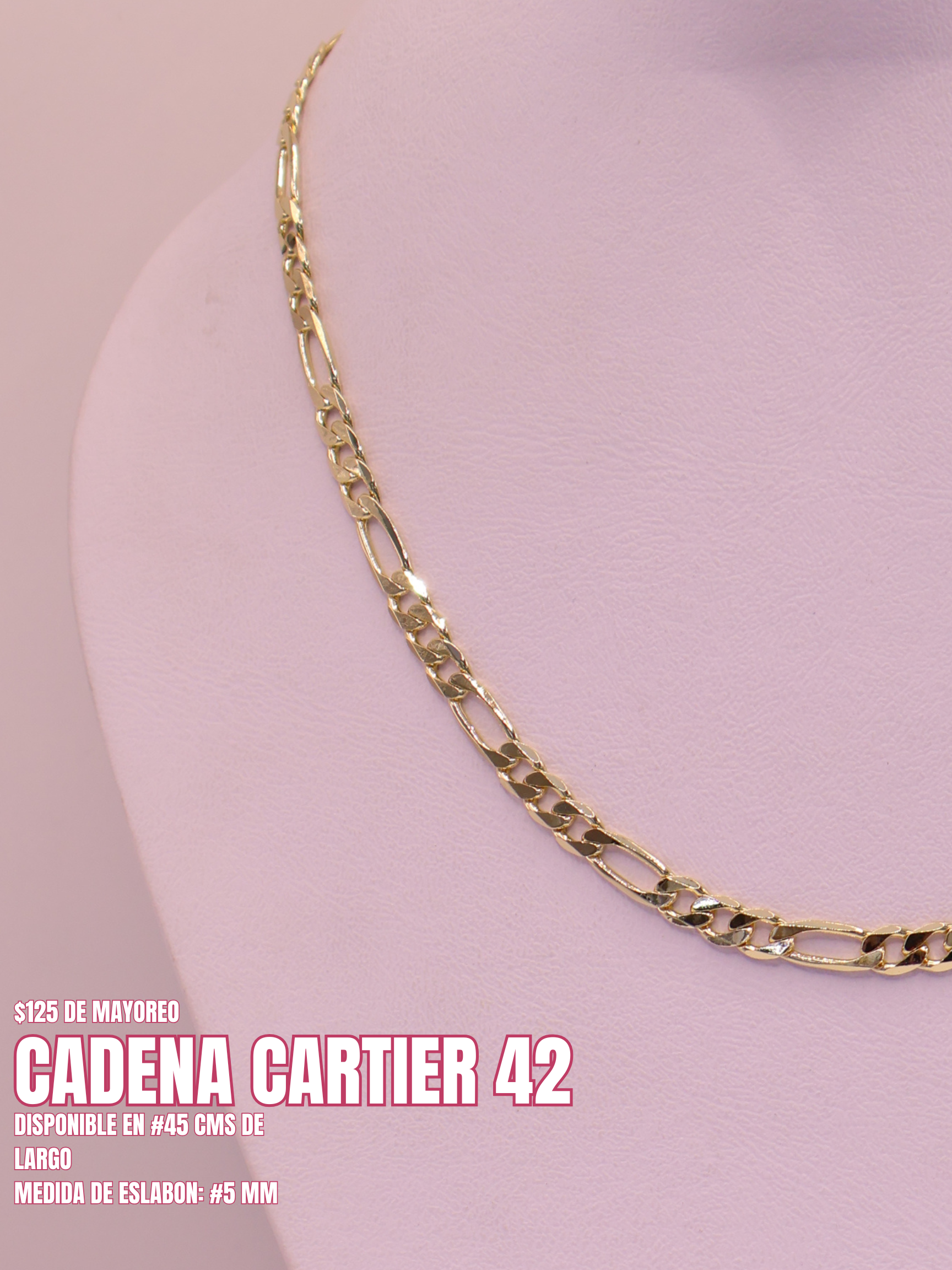 CADENA CARTIER 42 ORO LAMINADO
