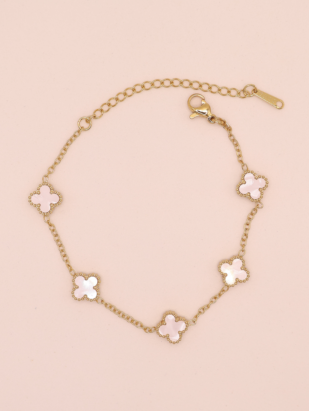 Pulsera de trebol blanca chica