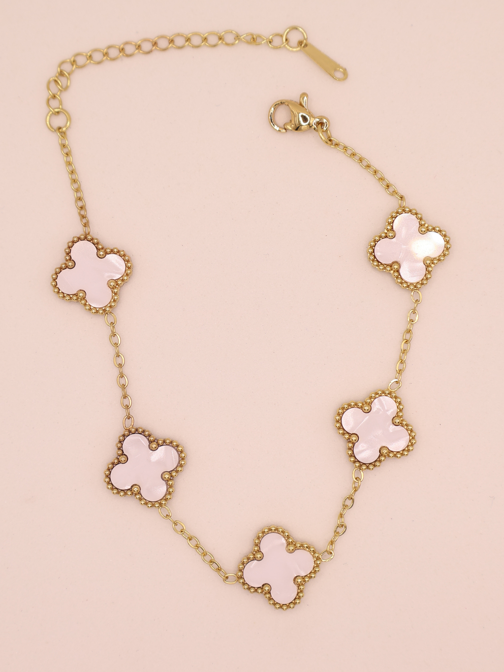 Pulsera de trebol blanca gde