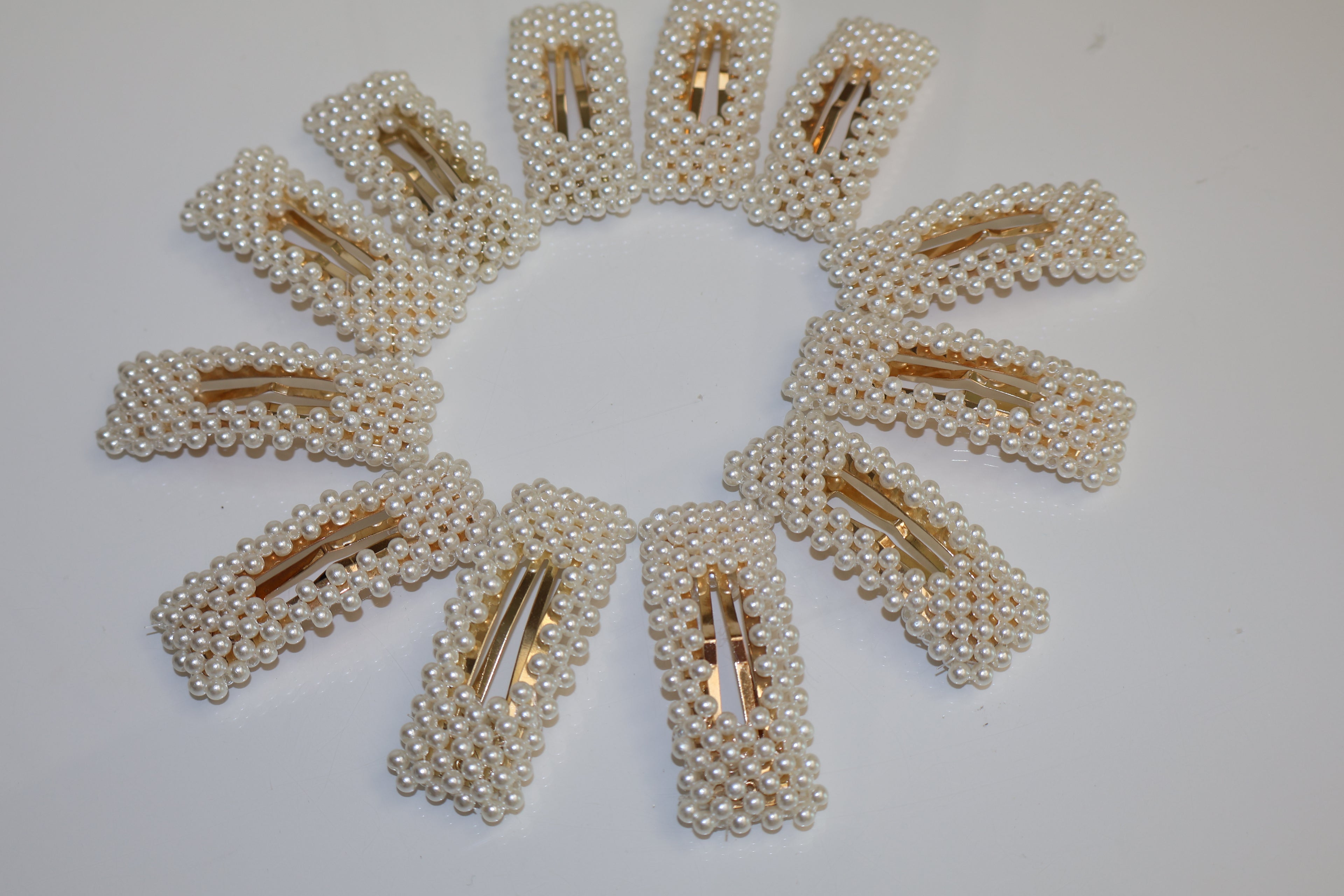 Docena Broche cuadrada perla