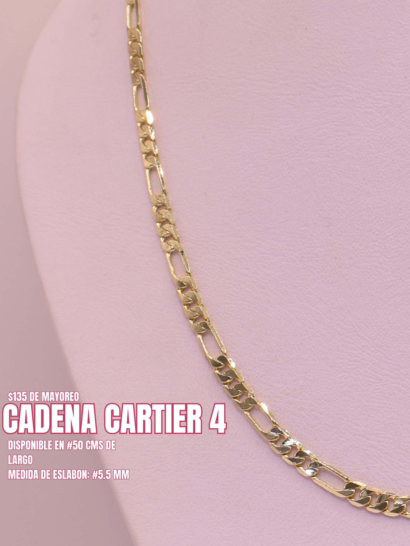 CADENA TIPO CARTIER 4 ORO LAMINADO