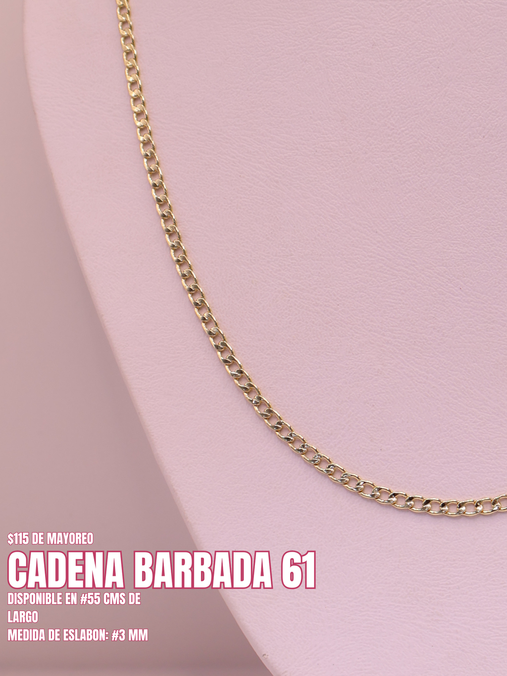 CADENA BARBADA 61 ORO LAMINADO
