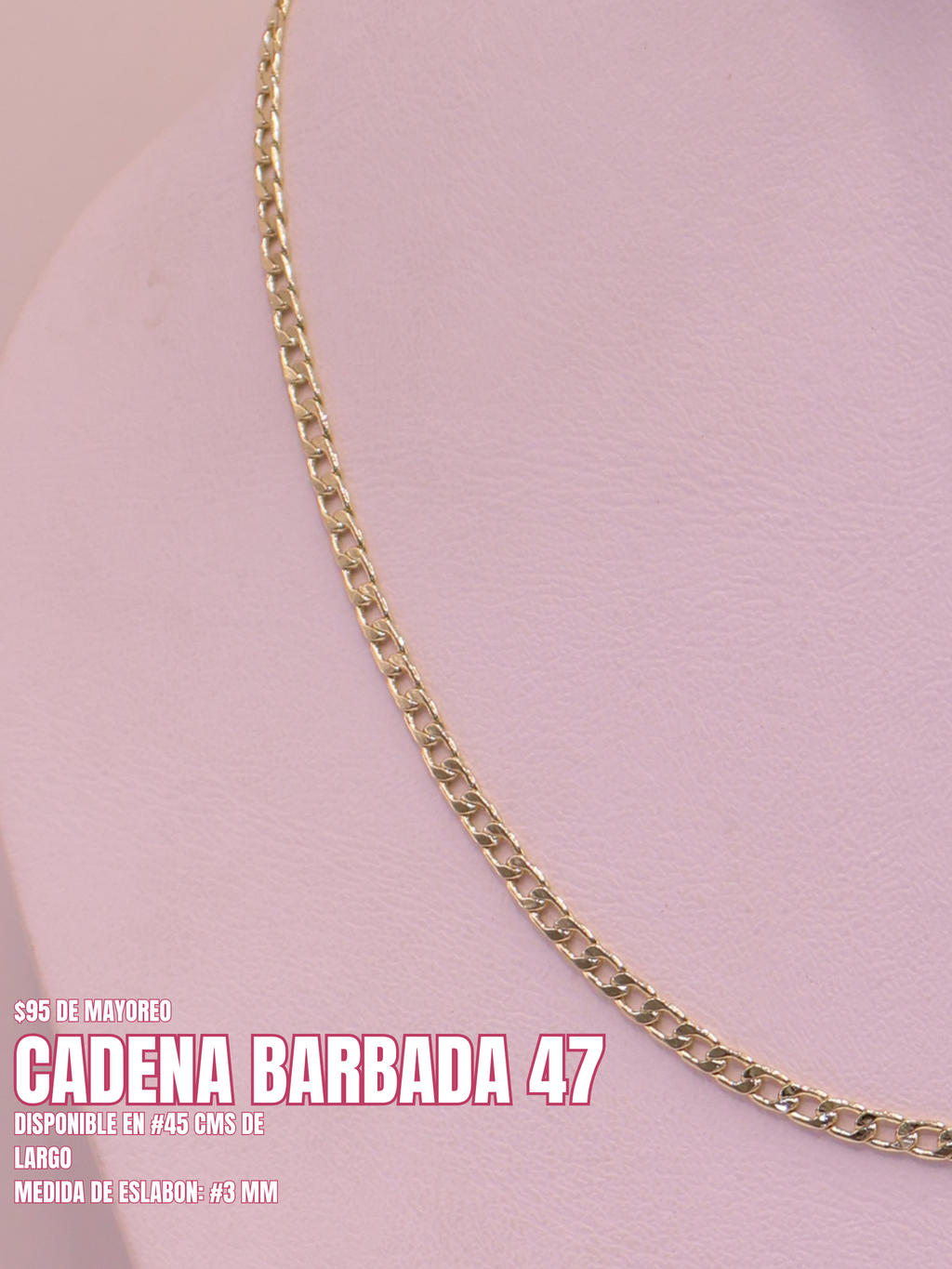 CADENA BARBADA 47 ORO LAMINADO
