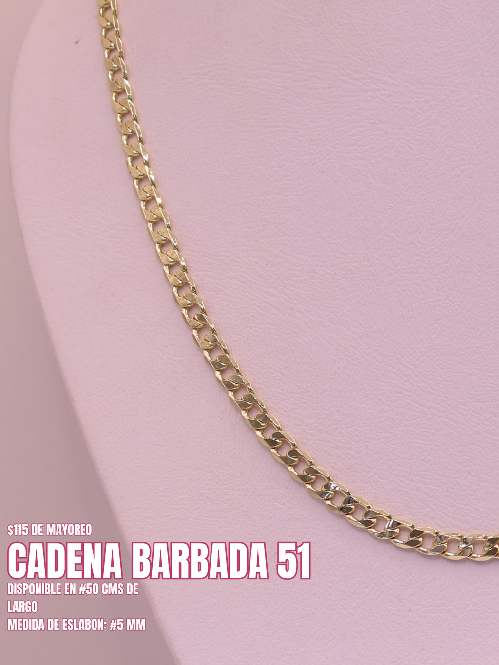 CADENA BARBADA 51 ORO LAMINADO